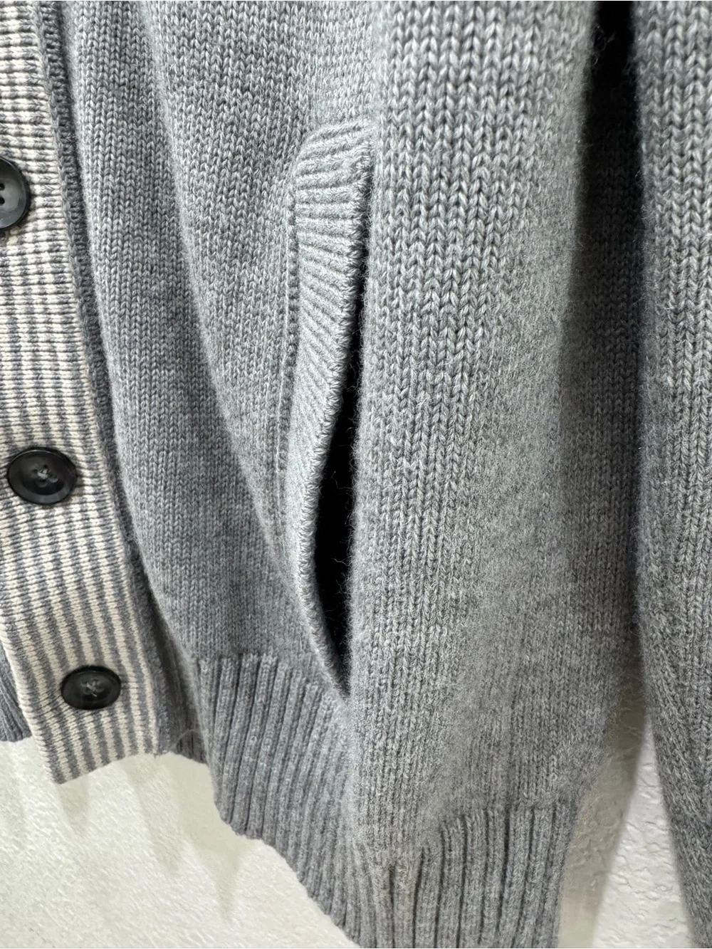 Banana Republic Mad Men Merino Wool Shawl Cardigan Sweater Gray Mens Medium
